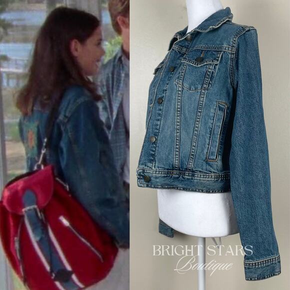 Rare Embroidered Denim Jacket ASO Joey Potter Dawsons Creek Vintage Casual - Picture 2 of 8